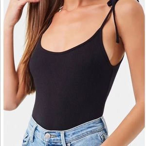 BUNDLE-2 Forever21 Ribbed Self-Tie Bodysuit.